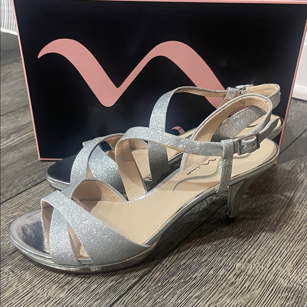 Nina Silver Sparkle Women's Sandals - Picture 2 of 3